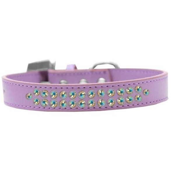 Unconditional Love Two Row AB Crystal Dog CollarLavender Size 12 UN756503